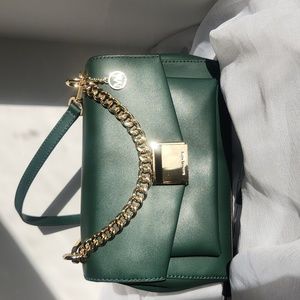 MK Lita Medium Crossbody Green Bag